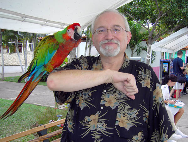 Peter Kalba and a parrot BG on Board